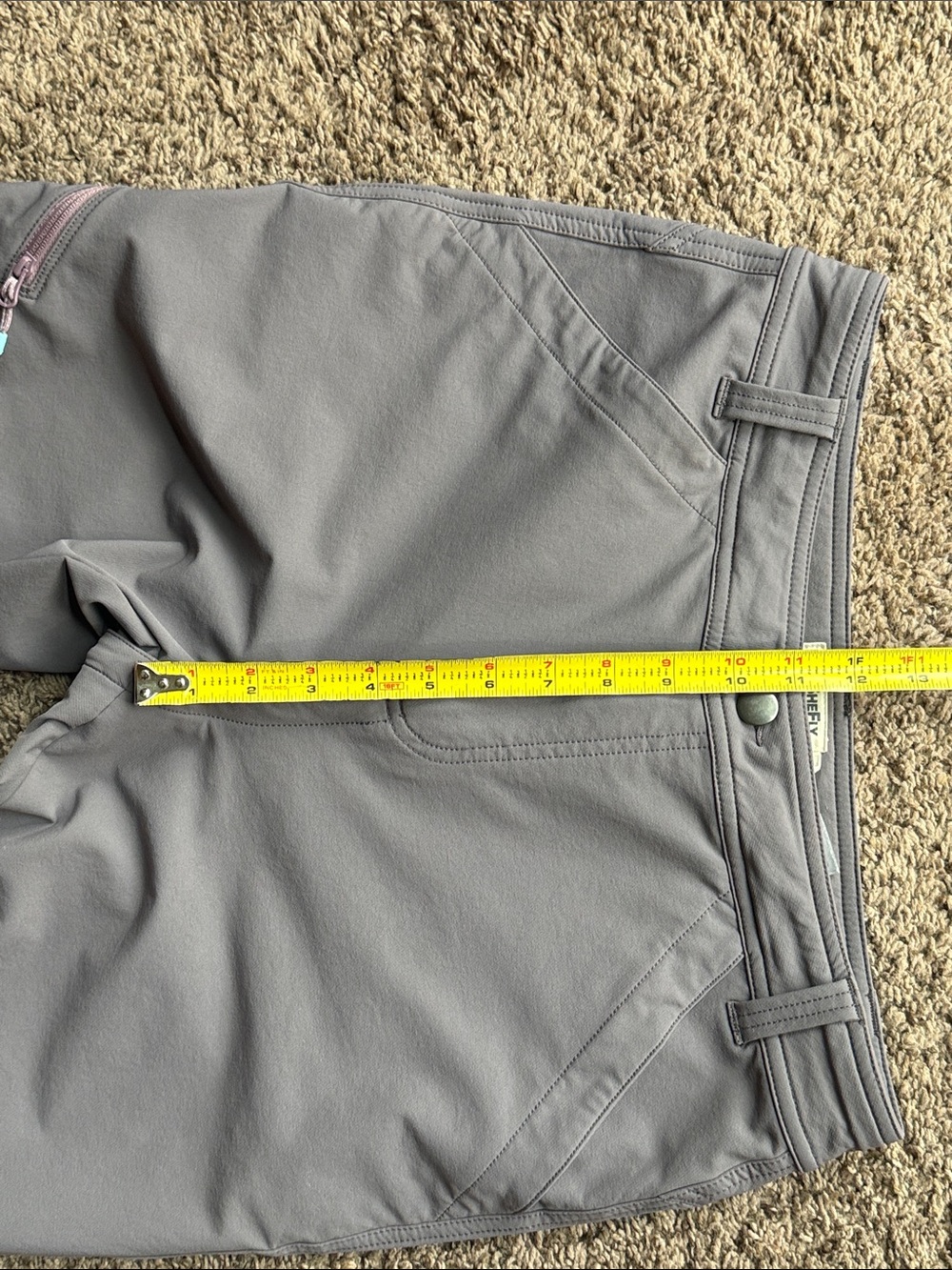 SheFly Women’s gray/purple technical Outdoor Pants w/hidden zipper, Sz. 6 - Picture 13 of 14
